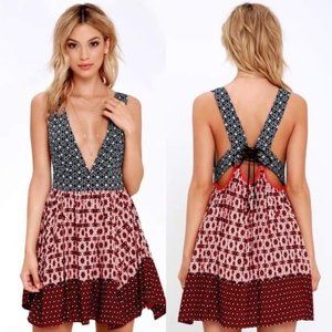 Lulus Large Dress Sleeveless Back Tie Boho